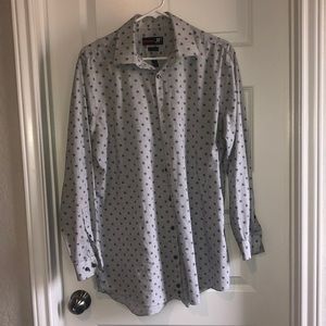 JF J. Ferrar Slim Stretch Mens Dress Shirt Size: L